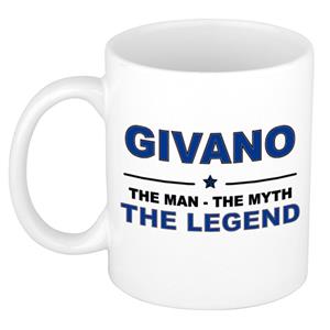 Bellatio Naam cadeau Givano - The man, The myth the legend koffie mok / beker 300 ml - naam/namen mokken - Cadeau voor o.a verjaardag/ vaderdag/ pensioen/ geslaagd/ bedankt