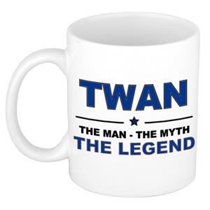 Bellatio Naam cadeau Twan - The man, The myth the legend koffie mok / beker 300 ml - naam/namen mokken - Cadeau voor o.a verjaardag/ vaderdag/ pensioen/ geslaagd/ bedankt