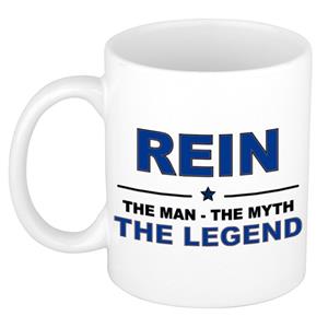 Bellatio Naam cadeau Rein - The man, The myth the legend koffie mok / beker 300 ml - naam/namen mokken - Cadeau voor o.a verjaardag/ vaderdag/ pensioen/ geslaagd/ bedankt