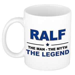 Bellatio Naam cadeau Ralf - The man, The myth the legend koffie mok / beker 300 ml - naam/namen mokken - Cadeau voor o.a verjaardag/ vaderdag/ pensioen/ geslaagd/ bedankt