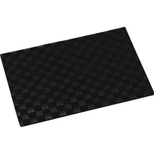 6x Rechthoekige placemats zwart gevlochten 30 x 43 cm - Zwarte placemats/onderleggers - Kunststof tafeldecoratie