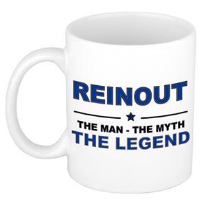 Bellatio Naam cadeau Reinout - The man, The myth the legend koffie mok / beker 300 ml - naam/namen mokken - Cadeau voor o.a verjaardag/ vaderdag/ pensioen/ geslaagd/ bedankt