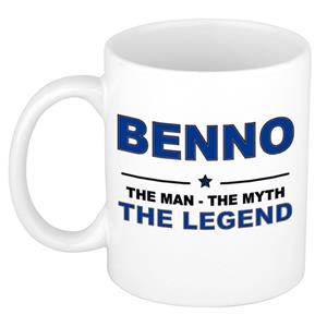 Bellatio Naam cadeau Benno - The man, The myth the legend koffie mok / beker 300 ml - naam/namen mokken - Cadeau voor o.a verjaardag/ vaderdag/ pensioen/ geslaagd/ bedankt