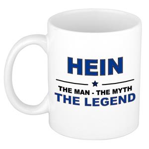 Bellatio Naam cadeau Hein - The man, The myth the legend koffie mok / beker 300 ml - naam/namen mokken - Cadeau voor o.a verjaardag/ vaderdag/ pensioen/ geslaagd/ bedankt