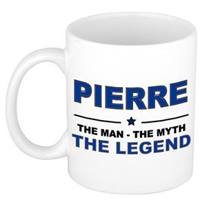 Bellatio Naam cadeau Pierre - The man, The myth the legend koffie mok / beker 300 ml - naam/namen mokken - Cadeau voor o.a verjaardag/ vaderdag/ pensioen/ geslaagd/ bedankt