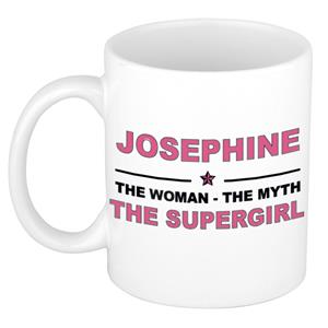 Bellatio Naam cadeau Josephine - The woman, The myth the supergirl koffie mok / beker 300 ml - naam/namen mokken - Cadeau voor o.a verjaardag/ moederdag/ pensioen/ geslaagd/ bedankt