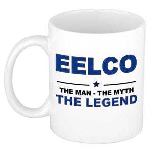 Bellatio Naam cadeau Eelco - The man, The myth the legend koffie mok / beker 300 ml - naam/namen mokken - Cadeau voor o.a verjaardag/ vaderdag/ pensioen/ geslaagd/ bedankt