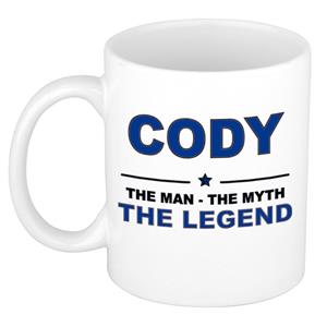 Bellatio Naam cadeau Cody - The man, The myth the legend koffie mok / beker 300 ml - naam/namen mokken - Cadeau voor o.a verjaardag/ vaderdag/ pensioen/ geslaagd/ bedankt