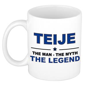 Bellatio Naam cadeau Teije - The man, The myth the legend koffie mok / beker 300 ml - naam/namen mokken - Cadeau voor o.a verjaardag/ vaderdag/ pensioen/ geslaagd/ bedankt