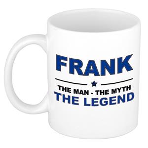 Bellatio Naam cadeau Frank - The man, The myth the legend koffie mok / beker 300 ml - naam/namen mokken - Cadeau voor o.a verjaardag/ vaderdag/ pensioen/ geslaagd/ bedankt