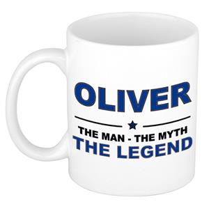 Bellatio Naam cadeau Oliver - The man, The myth the legend koffie mok / beker 300 ml - naam/namen mokken - Cadeau voor o.a verjaardag/ vaderdag/ pensioen/ geslaagd/ bedankt