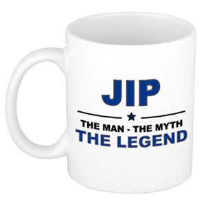 Bellatio Naam cadeau Jip - The man, The myth the legend koffie mok / beker 300 ml - naam/namen mokken - Cadeau voor o.a verjaardag/ vaderdag/ pensioen/ geslaagd/ bedankt