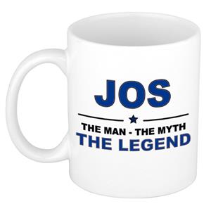 Bellatio Naam cadeau Jos - The man, The myth the legend koffie mok / beker 300 ml - naam/namen mokken - Cadeau voor o.a verjaardag/ vaderdag/ pensioen/ geslaagd/ bedankt