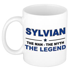 Bellatio Naam cadeau Sylvian - The man, The myth the legend koffie mok / beker 300 ml - naam/namen mokken - Cadeau voor o.a verjaardag/ vaderdag/ pensioen/ geslaagd/ bedankt