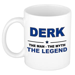 Bellatio Naam cadeau Derk - The man, The myth the legend koffie mok / beker 300 ml - naam/namen mokken - Cadeau voor o.a verjaardag/ vaderdag/ pensioen/ geslaagd/ bedankt