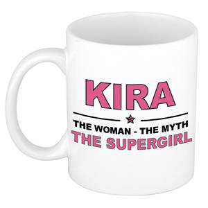 Bellatio Naam cadeau Kira - The woman, The myth the supergirl koffie mok / beker 300 ml - naam/namen mokken - Cadeau voor o.a verjaardag/ moederdag/ pensioen/ geslaagd/ bedankt