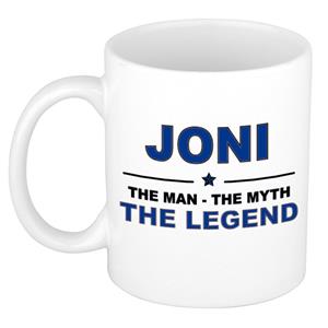 Bellatio Naam cadeau Joni - The man, The myth the legend koffie mok / beker 300 ml - naam/namen mokken - Cadeau voor o.a verjaardag/ vaderdag/ pensioen/ geslaagd/ bedankt