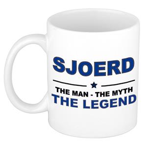 Bellatio Naam cadeau Sjoerd - The man, The myth the legend koffie mok / beker 300 ml - naam/namen mokken - Cadeau voor o.a verjaardag/ vaderdag/ pensioen/ geslaagd/ bedankt