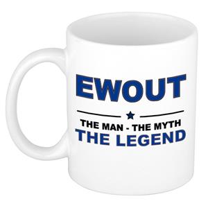 Bellatio Naam cadeau Ewout - The man, The myth the legend koffie mok / beker 300 ml - naam/namen mokken - Cadeau voor o.a verjaardag/ vaderdag/ pensioen/ geslaagd/ bedankt