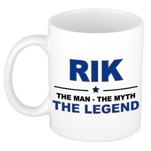 Bellatio Naam cadeau Rik - The man, The myth the legend koffie mok / beker 300 ml - naam/namen mokken - Cadeau voor o.a verjaardag/ vaderdag/ pensioen/ geslaagd/ bedankt