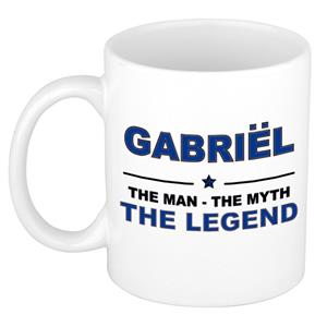 Bellatio Naam cadeau Gabriel - The man, The myth the legend koffie mok / beker 300 ml - naam/namen mokken - Cadeau voor o.a verjaardag/ vaderdag/ pensioen/ geslaagd/ bedankt