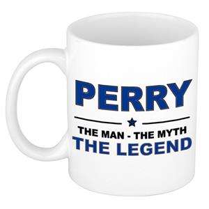 Bellatio Naam cadeau Perry - The man, The myth the legend koffie mok / beker 300 ml - naam/namen mokken - Cadeau voor o.a verjaardag/ vaderdag/ pensioen/ geslaagd/ bedankt