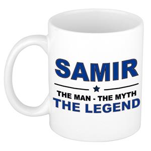 Bellatio Naam cadeau Samir - The man, The myth the legend koffie mok / beker 300 ml - naam/namen mokken - Cadeau voor o.a verjaardag/ vaderdag/ pensioen/ geslaagd/ bedankt