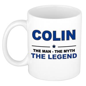 Bellatio Naam cadeau Colin - The man, The myth the legend koffie mok / beker 300 ml - naam/namen mokken - Cadeau voor o.a verjaardag/ vaderdag/ pensioen/ geslaagd/ bedankt