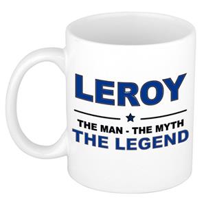 Bellatio Naam cadeau Leroy - The man, The myth the legend koffie mok / beker 300 ml - naam/namen mokken - Cadeau voor o.a verjaardag/ vaderdag/ pensioen/ geslaagd/ bedankt