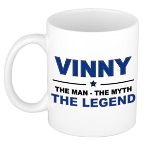 Bellatio Naam cadeau Vinny - The man, The myth the legend koffie mok / beker 300 ml - naam/namen mokken - Cadeau voor o.a verjaardag/ vaderdag/ pensioen/ geslaagd/ bedankt