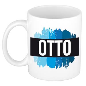 Bellatio Otto naam cadeau mok / beker met verfstrepen - Cadeau collega/ vaderdag/ verjaardag of als persoonlijke mok werknemers