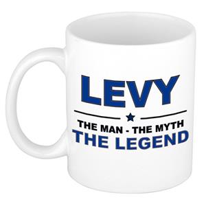 Bellatio Naam cadeau Levy - The man, The myth the legend koffie mok / beker 300 ml - naam/namen mokken - Cadeau voor o.a verjaardag/ vaderdag/ pensioen/ geslaagd/ bedankt