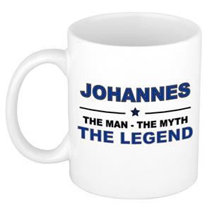 Bellatio Naam cadeau Johannes - The man, The myth the legend koffie mok / beker 300 ml - naam/namen mokken - Cadeau voor o.a verjaardag/ vaderdag/ pensioen/ geslaagd/ bedankt