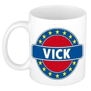 Bellatio Vick naam koffie mok / beker 300 ml - namen mokken