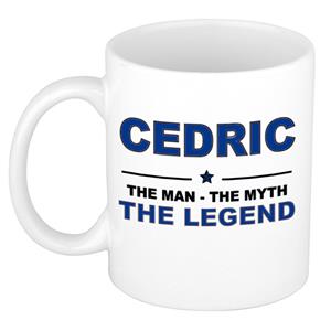 Bellatio Naam cadeau Cedric - The man, The myth the legend koffie mok / beker 300 ml - naam/namen mokken - Cadeau voor o.a verjaardag/ vaderdag/ pensioen/ geslaagd/ bedankt