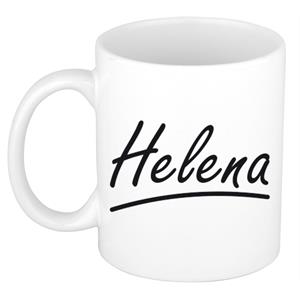 Bellatio Helena naam cadeau mok / beker sierlijke letters - Cadeau collega/ moederdag/ verjaardag of persoonlijke voornaam mok werknemers