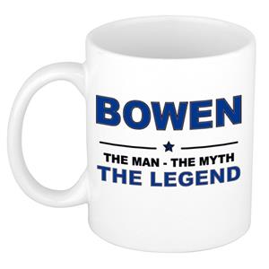 Bellatio Naam cadeau Bowen - The man, The myth the legend koffie mok / beker 300 ml - naam/namen mokken - Cadeau voor o.a verjaardag/ vaderdag/ pensioen/ geslaagd/ bedankt