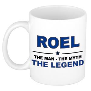 Bellatio Naam cadeau Roel - The man, The myth the legend koffie mok / beker 300 ml - naam/namen mokken - Cadeau voor o.a verjaardag/ vaderdag/ pensioen/ geslaagd/ bedankt