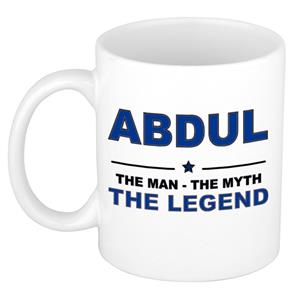 Bellatio Naam cadeau Abdul - The man, The myth the legend koffie mok / beker 300 ml - naam/namen mokken - Cadeau voor o.a verjaardag/ vaderdag/ pensioen/ geslaagd/ bedankt