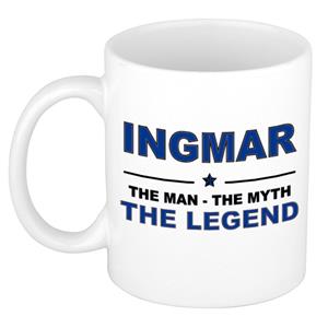 Bellatio Naam cadeau Ingmar - The man, The myth the legend koffie mok / beker 300 ml - naam/namen mokken - Cadeau voor o.a verjaardag/ vaderdag/ pensioen/ geslaagd/ bedankt