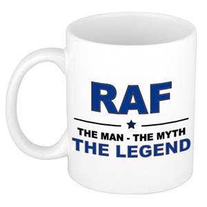 Bellatio Naam cadeau Raf - The man, The myth the legend koffie mok / beker 300 ml - naam/namen mokken - Cadeau voor o.a verjaardag/ vaderdag/ pensioen/ geslaagd/ bedankt