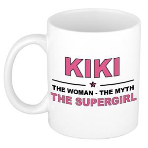 Bellatio Naam cadeau Kiki - The woman, The myth the supergirl koffie mok / beker 300 ml - naam/namen mokken - Cadeau voor o.a verjaardag/ moederdag/ pensioen/ geslaagd/ bedankt