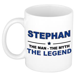 Bellatio Naam cadeau Stephan - The man, The myth the legend koffie mok / beker 300 ml - naam/namen mokken - Cadeau voor o.a verjaardag/ vaderdag/ pensioen/ geslaagd/ bedankt