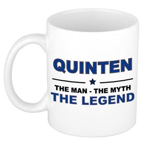 Bellatio Naam cadeau Quinten - The man, The myth the legend koffie mok / beker 300 ml - naam/namen mokken - Cadeau voor o.a verjaardag/ vaderdag/ pensioen/ geslaagd/ bedankt