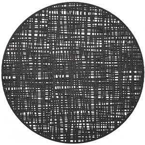 Zeller 4x Ronde placemats glanzend zwart 38 cm -  - Keukenbenodigdheden - Tafeldecoratie - Borden onderleggers van kunststof