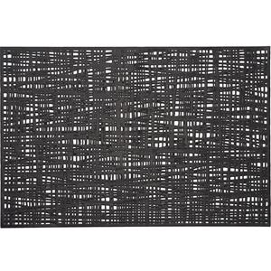 Zeller 4x Rechthoekige placemats glanzend zwart 30 x 45 cm -  Tafeldecoratie - Borden onderleggers van kunststof