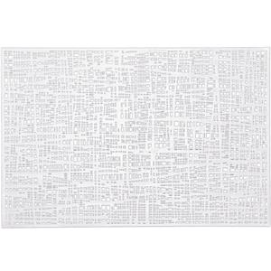 Zeller 4x Rechthoekige placemats glanzend wit 30 x 45 cm -  Tafeldecoratie - Borden onderleggers van kunststof