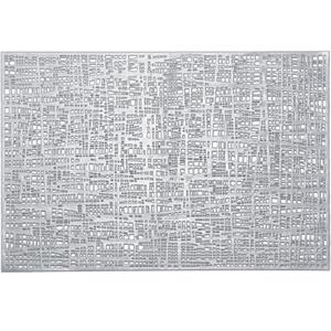 Zeller 4x Rechthoekige placemats glanzend zilver 30 x 45 cm -  Tafeldecoratie - Borden onderleggers van kunststof