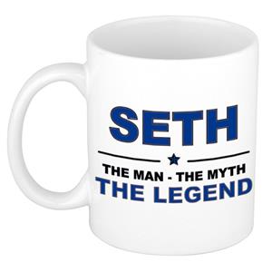 Bellatio Naam cadeau Seth - The man, The myth the legend koffie mok / beker 300 ml - naam/namen mokken - Cadeau voor o.a verjaardag/ vaderdag/ pensioen/ geslaagd/ bedankt