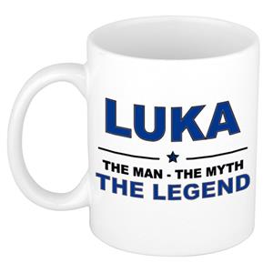 Bellatio Naam cadeau Luka - The man, The myth the legend koffie mok / beker 300 ml - naam/namen mokken - Cadeau voor o.a verjaardag/ vaderdag/ pensioen/ geslaagd/ bedankt